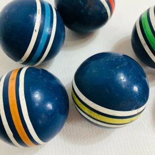 Cricket Balls Vintage Set If 6 3” three stripe 2