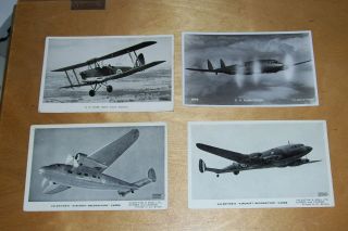 Four De Havilland Aircraft Postcards Valentine 