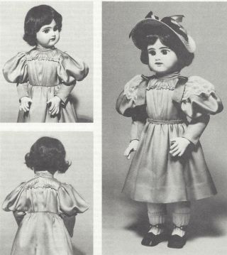 20.  5 " Antique French Bru Doll@1890 Dress Hat Underwear Knit Socks Pattern German