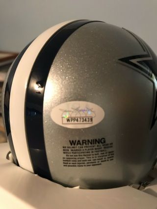 Dallas Cowboys Bob Lilly 74 Signed Mini Helmet NFL Bowl 6 JSA 3