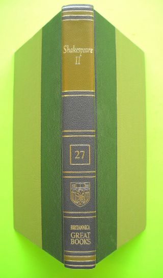 Shakespeare Ii Britannica Great Books Of The Western World Vol.  22 1990 Green Ex