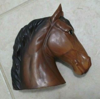 Vintage Lefton Brown W/ White Star Horse Head Vase/planter/figurine H1953 Japan