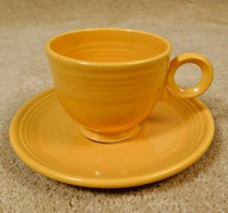 Vintage Fiesta Dinnerware Cup & Saucer In Yellow