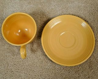 Vintage Fiesta Dinnerware Cup & Saucer in Yellow 3
