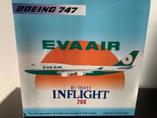 Eva Air,  Boeing 747 - 400 1:200 With Stand,  Inflight 200