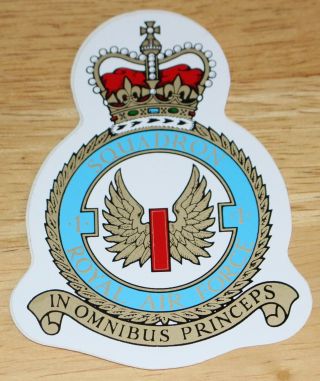 Old Raf Royal Air Force 1 Squadron Crest Sticker
