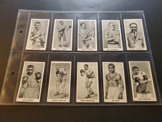 1938 F.  C.  Cartledge " Famous Prize Fighters " Full 50 Card Set,  Both S/ps 52/52