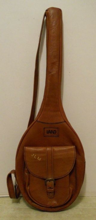 Vintage Land Leather Tennis Racquet Racket Cover - Vgc