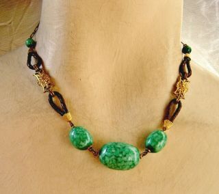 Vintage Necklace With Details In The Style Of Louis Rousselet - Leather Loops Etc.