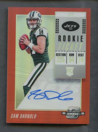 2018 Contenders Optic Rookie Ticket Red Sam Darnold Jets Rc Auto 28/99