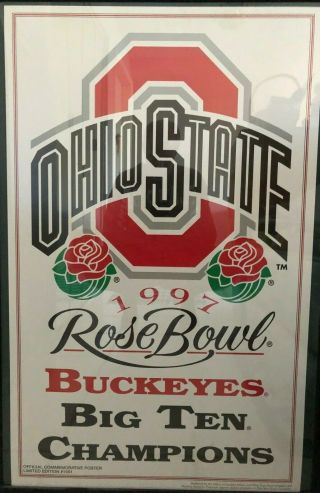 Ohio State Buckeyes 1997 Big Ten Champions Rose Bowl Poster