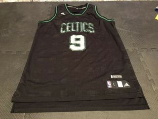 Rajon Rondo Ltd Edition Boston Celtics Adidas Sz L Jersey Sewn Black Plaid Nba 9
