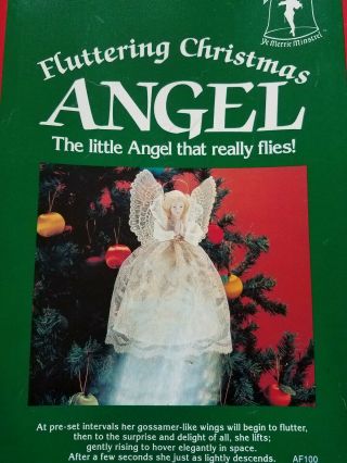 Vintage Fluttering Christmas Angel Animated Tree Topper Lighted Animated