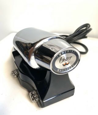 Oster 138 - 11b Imperial Massager Chrome / Black Handheld Vibrator Vintage