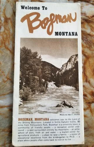Vintage Collectible Circa 1975 - 79 Map Of Bozeman Montana