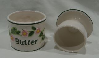 Vtg Butter Bell Beurre French Butter Dish Farmhouse Country Floral