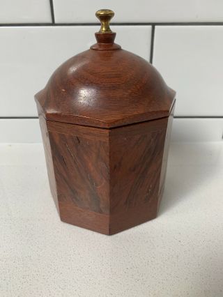 Handmade Jarrah Burl Box With Lid Trinket Container Vintage Octagonal Porongorup