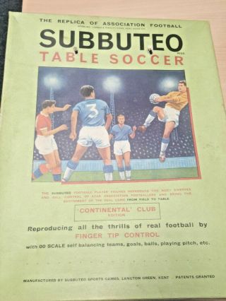 Vintage Subbuteo Table Soccer,  1968 Continental Club Edition,