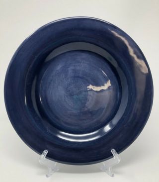 Set Of 4 Vintage Pottery Barn Sausalito Dinner Plates Blue 12.  25”
