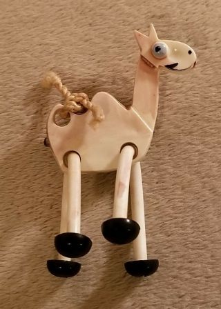 Unique Vintage Plastic Figural Camel Brooch Lapel Pin Dangling Legs