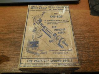 Vintage Blue Point Drill Bit Grinding Attachement Dg - 825 With Orignal Box