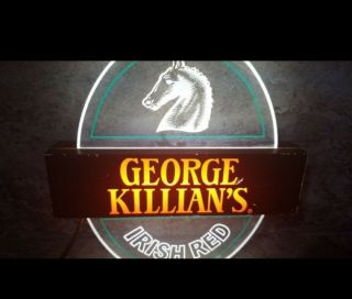 Vintage George Killian’s Irish Red Brand Bar Sign Lights Up 12.  5 " ×13 1/2 "