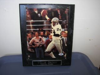 Willie Brown Raiders Signed Autograph Football 8x10 Photo Plaque Auto Psa/dna