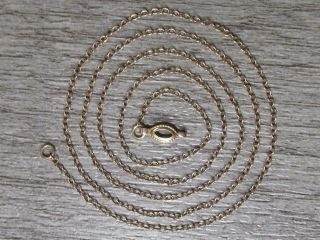 Vintage 10k Yellow Gold Jewelry Thin Cable Chain Fancy Hook Clasp Necklace 18 "