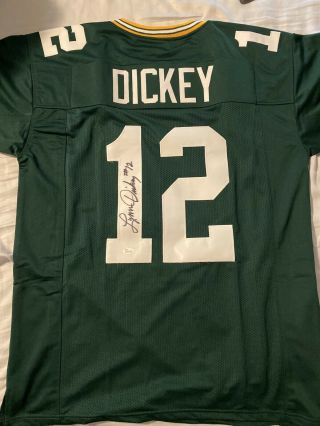 Packers Lynn Dickey Signed Custom Jersey Jsa Auto Autographed Green Bay Qb