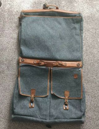 Vintage Hartmann Tweed Leather Travel Suit Garment Carry On Bag