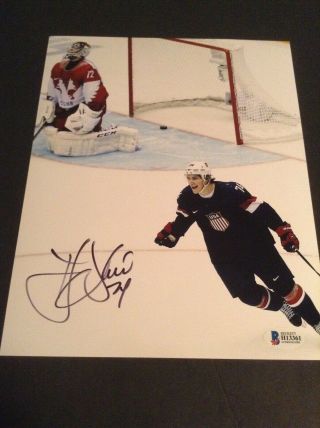 Tj Oshie Signed Autograph 8x10 Photo Usa Olympic Hockey Bas