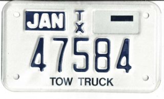 Texas Undated (1998) License Plate - - 47584 - - Tow Truck