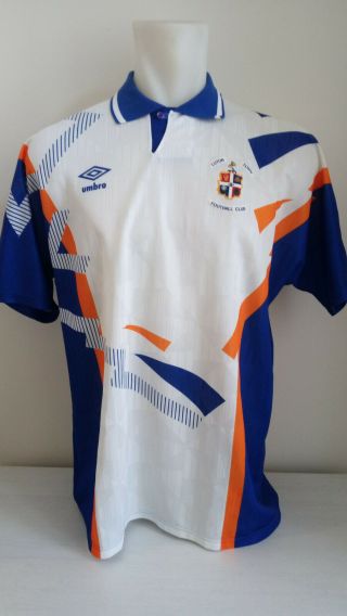 Jersey Shirt Vintage Umbro Luton Town 91 - 92 Home L? N0 Match Worn England