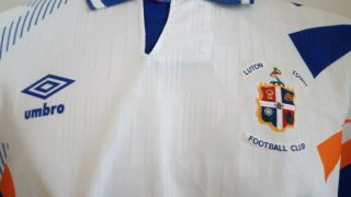 jersey shirt vintage umbro LUTON TOWN 91 - 92 home L? N0 match worn england 3