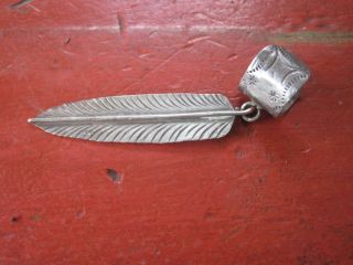 Vintage Navajo Native Sterling Silver Feather Ear Cuff