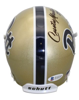 Pittsburgh Curtis Martin Authentic Signed Gold Schutt Mini Helmet BAS Witnessed 2