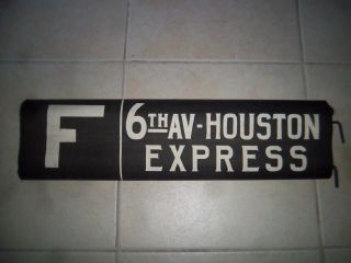 Nyc Subway Sign F Train 6th Avenue Houston Express Manhattan Ny Roll Sign Ny Art