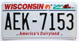 Wisconsin License Plate,  Dairy Farm Scene,  Red Barn,  Sailboat,  Geese,  Aek - 7153