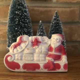 Vtg Irwin Santa Claus,  Sleigh Early Plastic Viscaloid ? Christmas Packages