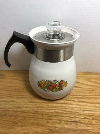 Vintage Corning Ware 6 Cup Stove Top Percolator Coffee Pot P - 166 Spice of Life 2