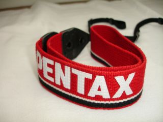 Pentax Camera Neck Strap,  Vintage,  White Logo On Red