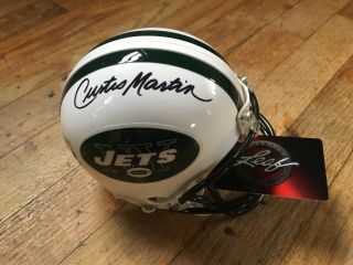 Curtis Martin Autographed Signed Mini Helmet Leaf Authentication
