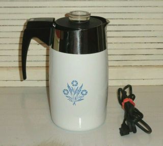 Vintage 10 Cup Electric Percolator Coffee Pot With Power Cord