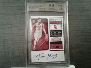 Panini Contenders Trae Young Ticket Auto Rc Blue Foil Ssp Bgs 9.  5 10 