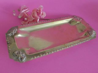Vintage Silver Plated Tray,  Art Deco Serving Dish,  Footed Craft Plate A1 Epns