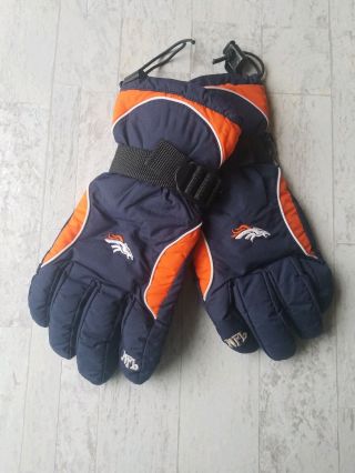 Nfl Denver Broncos Nylon Snow Gloves.  Size Mens Large