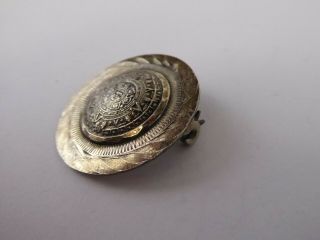 Vintage 925 Sterling Silver Mexican Aztec Mayan Style Brooch 8.  3g b76 2