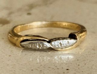 Vintage Lovelace 2 - Tone Bowtie Ring 14k/18k Gold,  Size 5.  75