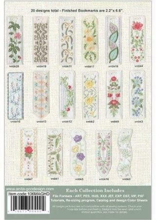 Vintage Bookmarks Anita Goodesign Embroidery Design Cd,  Cd Only