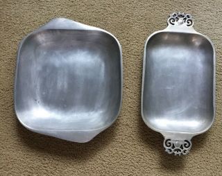 Vintage Two Nambe 515 And 210 Casserole Baking Serving Dish Bowl